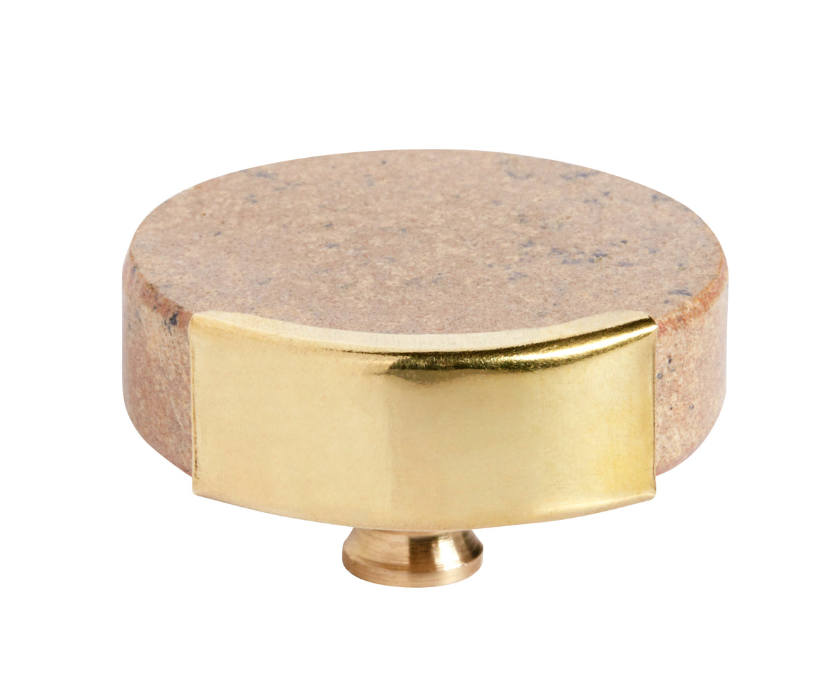 Knob Hook - Sand Beige Marble - Circle