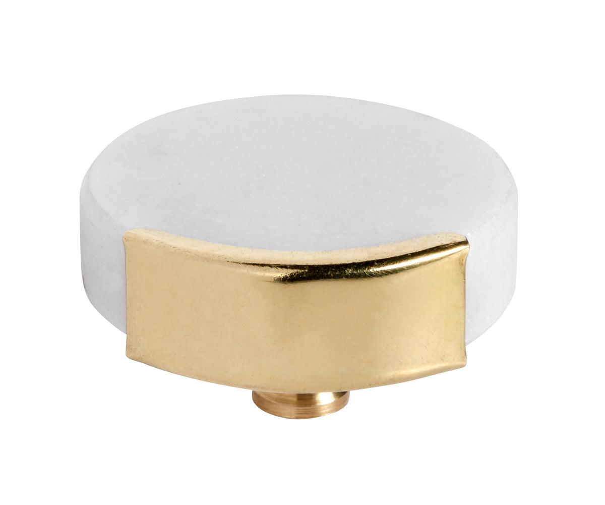 Knob Hook - White Bone Brass - Circle