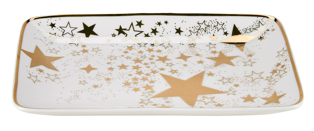 Miss Etoile Star Gold Square  Plate - Set of 2