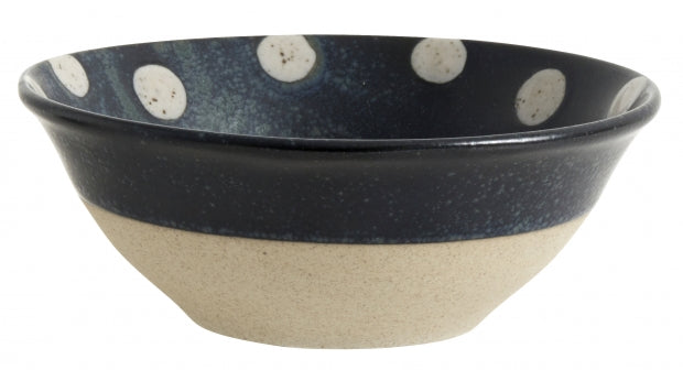 Grainy Bowl - Dark Blue with Dots