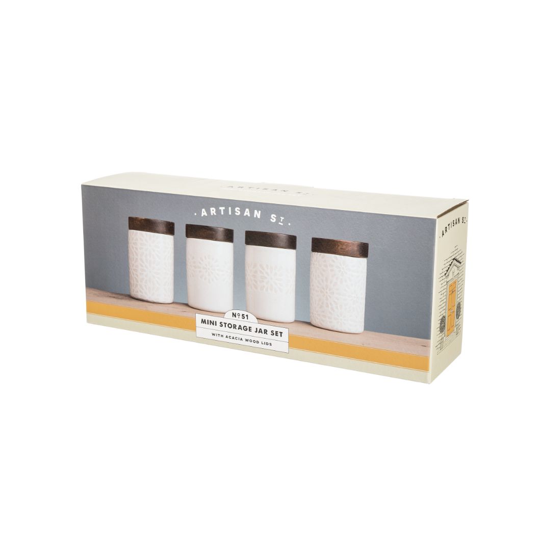 ARTISAN STREET 4PK 120ML MINI STORAGE JAR SET - SAK Home