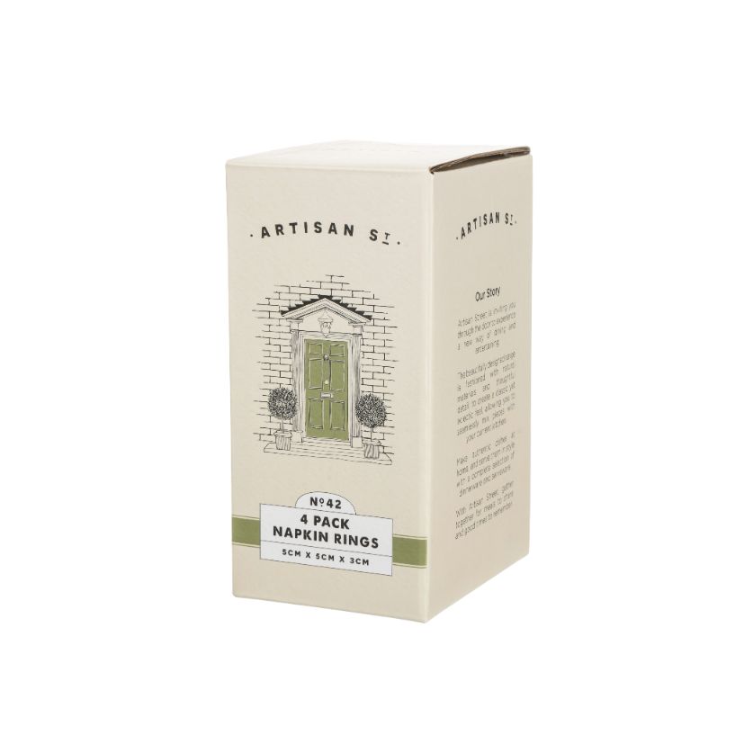 ARTISAN STREET 4PK NAPKIN RING SET - SAK Home