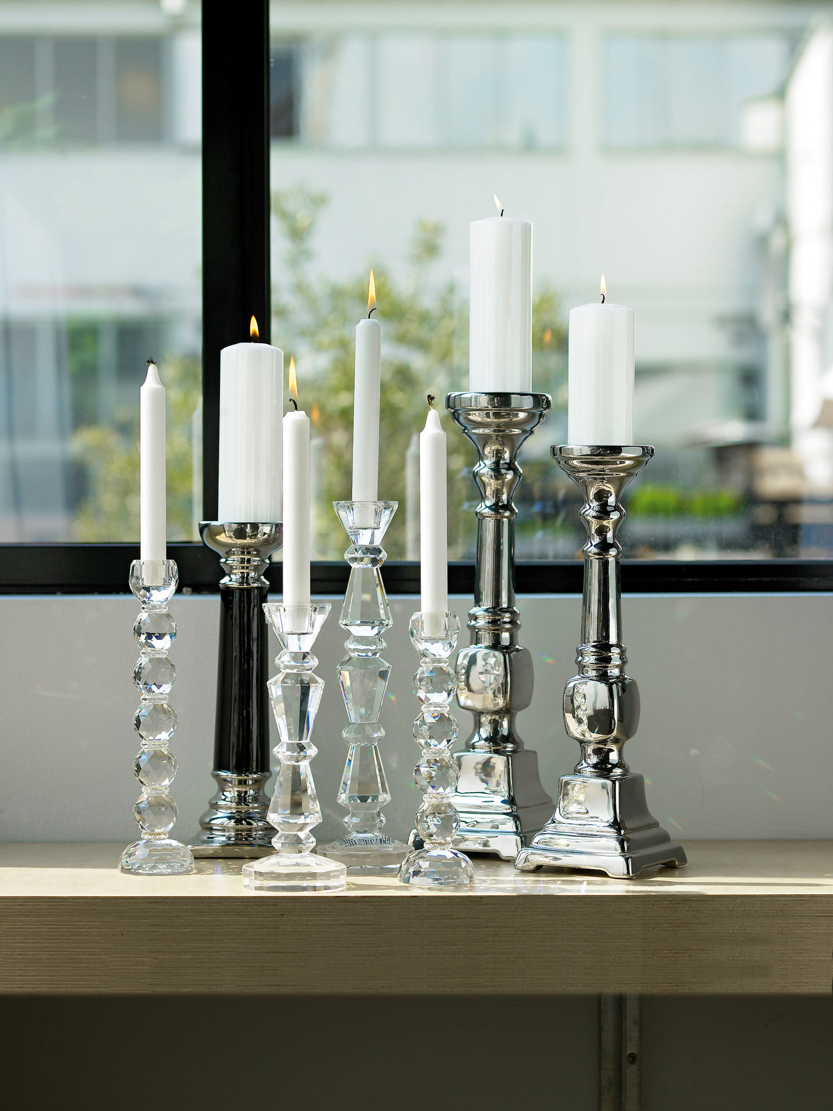 Ellsie Candlestick Crystal Glass - Large