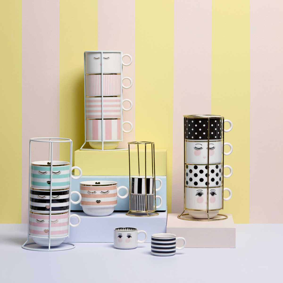Miss Etoile Open Eyes and Dot Espresso Mugs - SAK Home