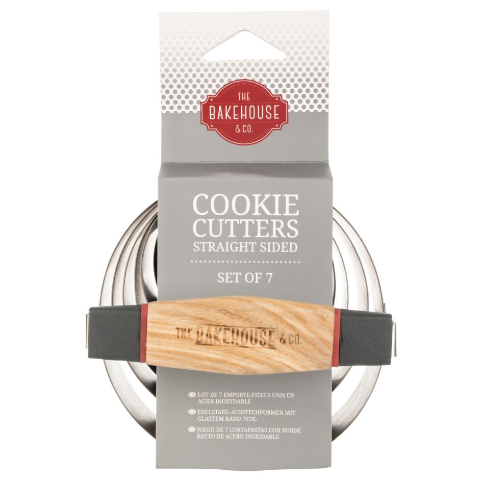 BAKEHOUSE 7 PCE S/S STRAIGHT EDGE COOKIE CUTTER SET - SAK Home