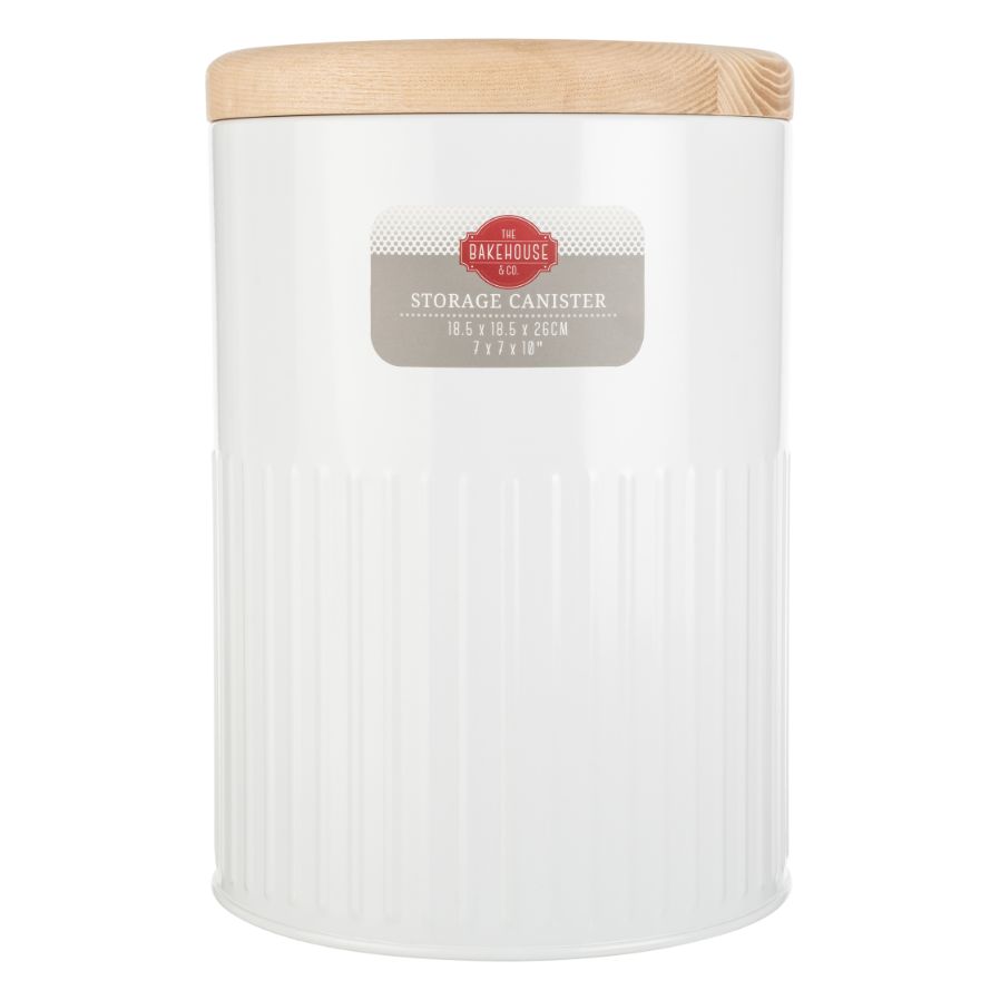 BAKEHOUSE LARGE ROUND STORAGE CANISTER - WHITE - SAK Home