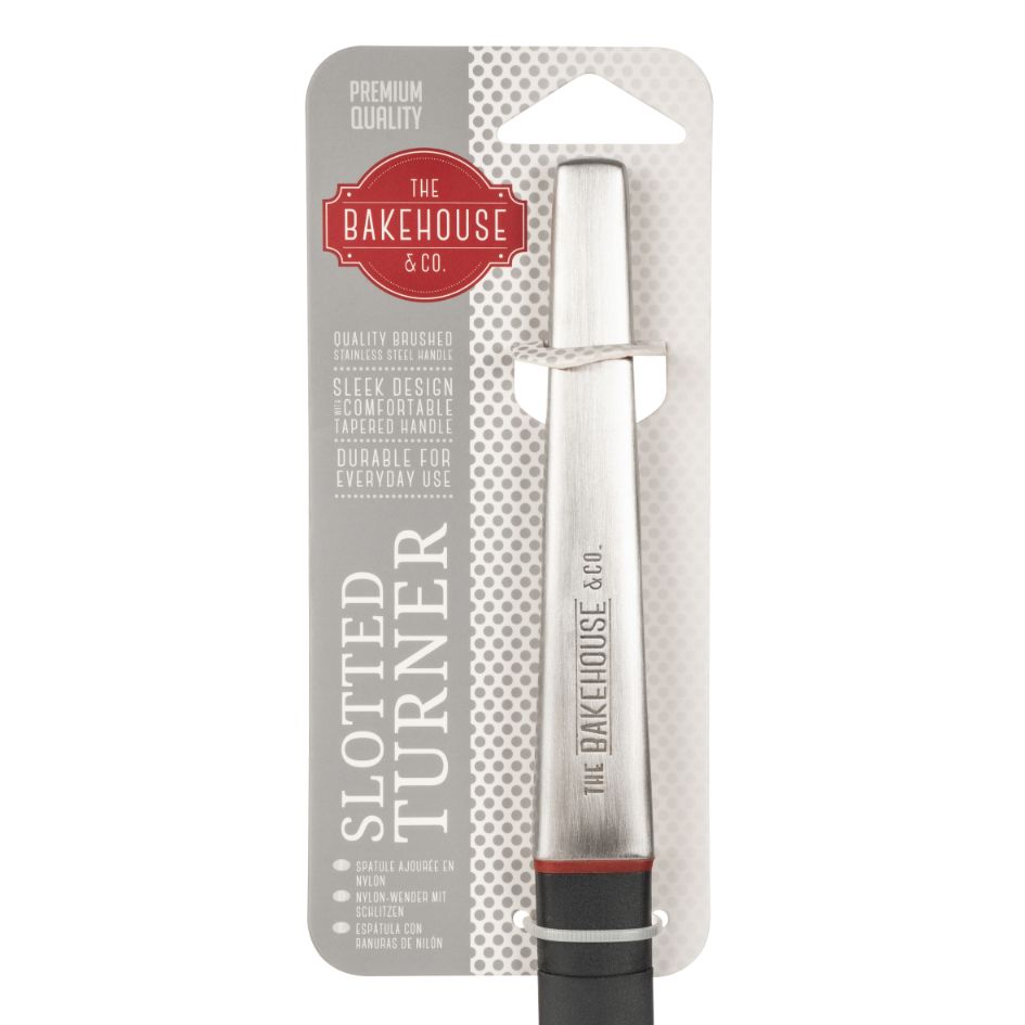 BAKEHOUSE NYLON SLOTTED TURNER WITH S/S HANDLE - SAK Home