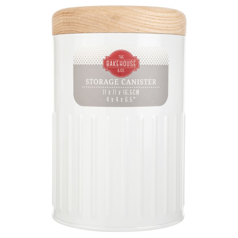 BAKEHOUSE MEDIUM ROUND STORAGE CANISTER - WHITE - SAK Home