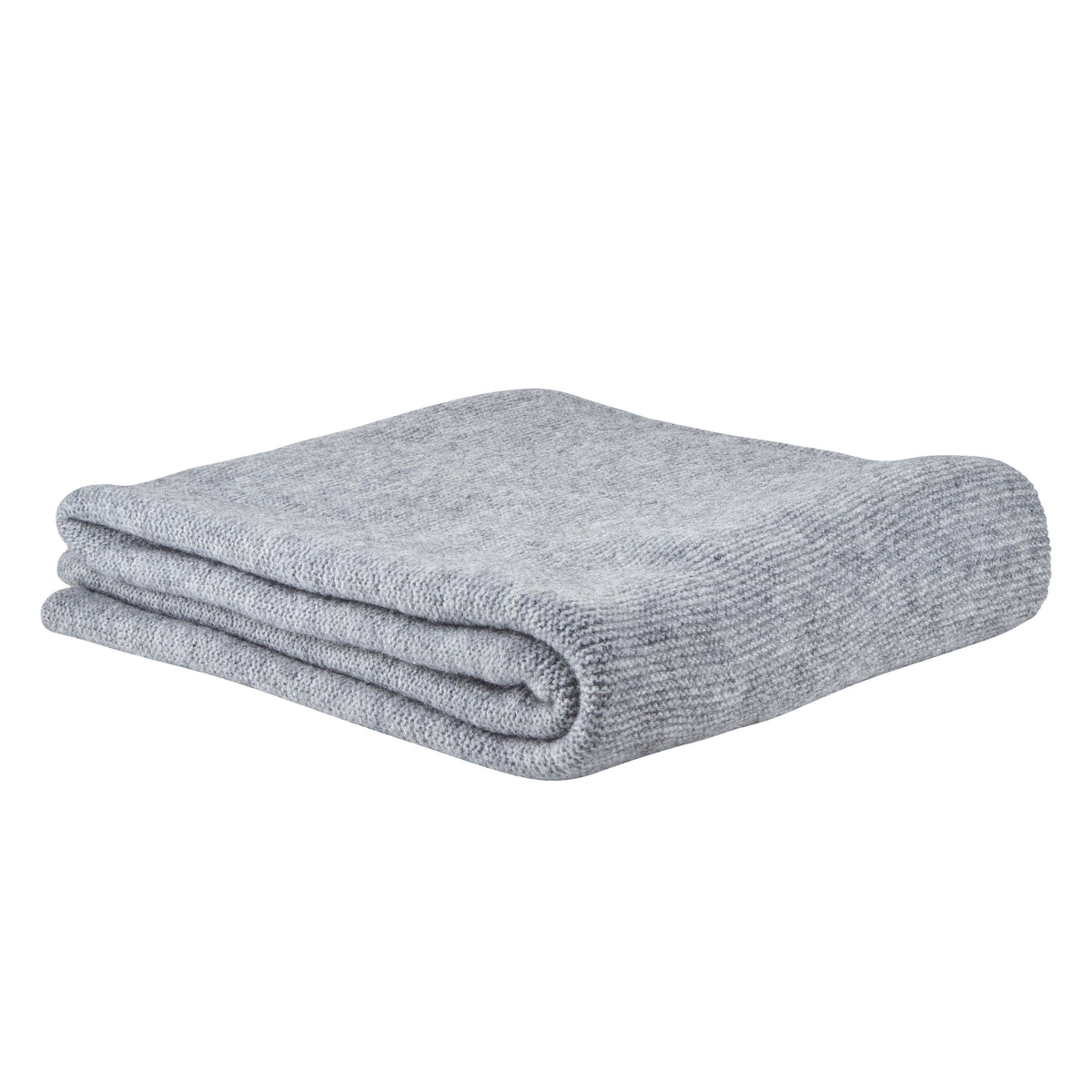 Grey Wool Knit Throw