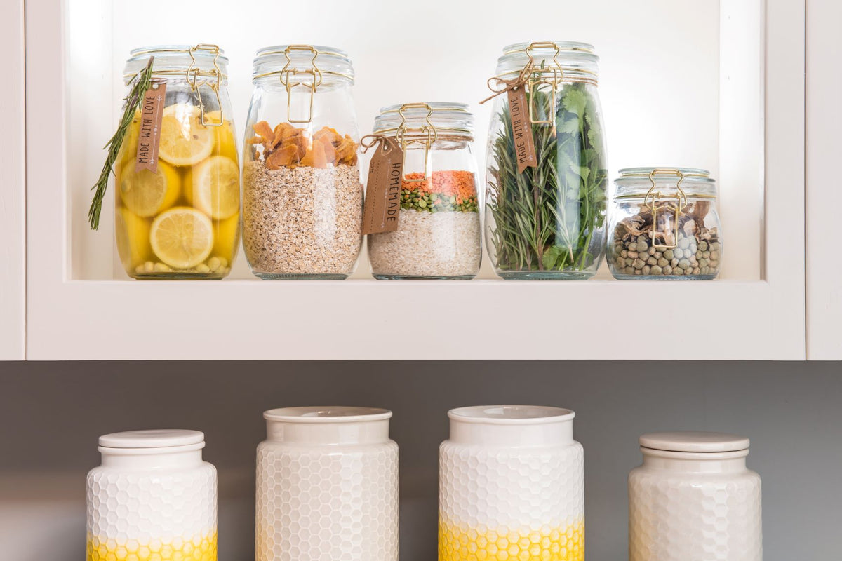 KITCHEN PANTRY UTENSIL HOLDER - YELLOW