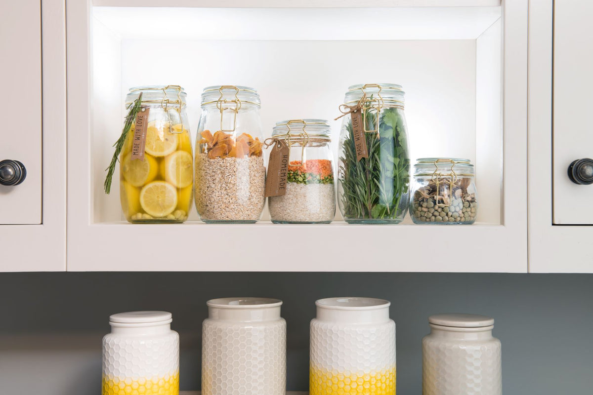 KITCHEN PANTRY UTENSIL HOLDER - YELLOW