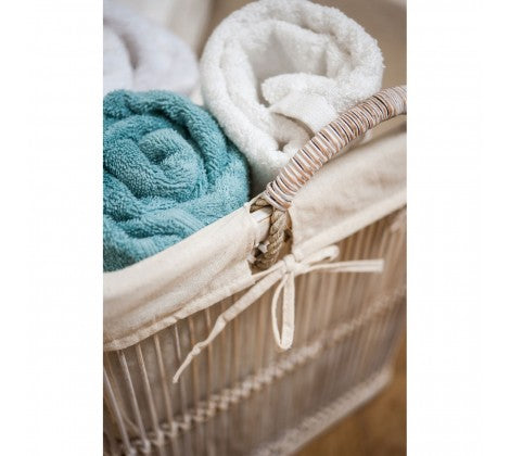 White Rustic Bamboo Storage Baskets - Set of 2