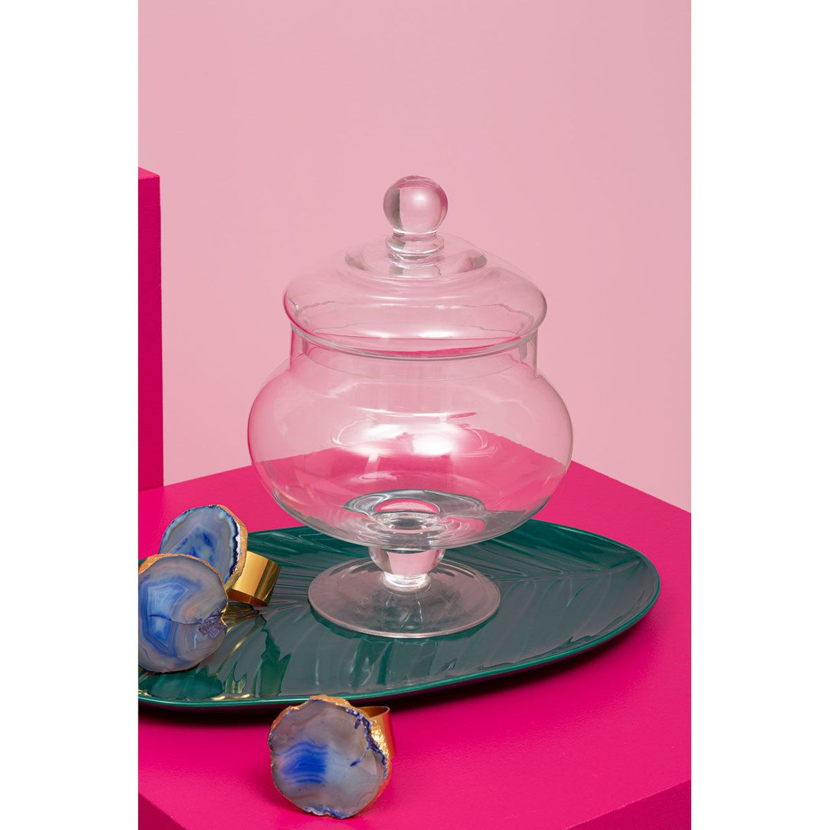 Clear Glass Candy Storage Jar