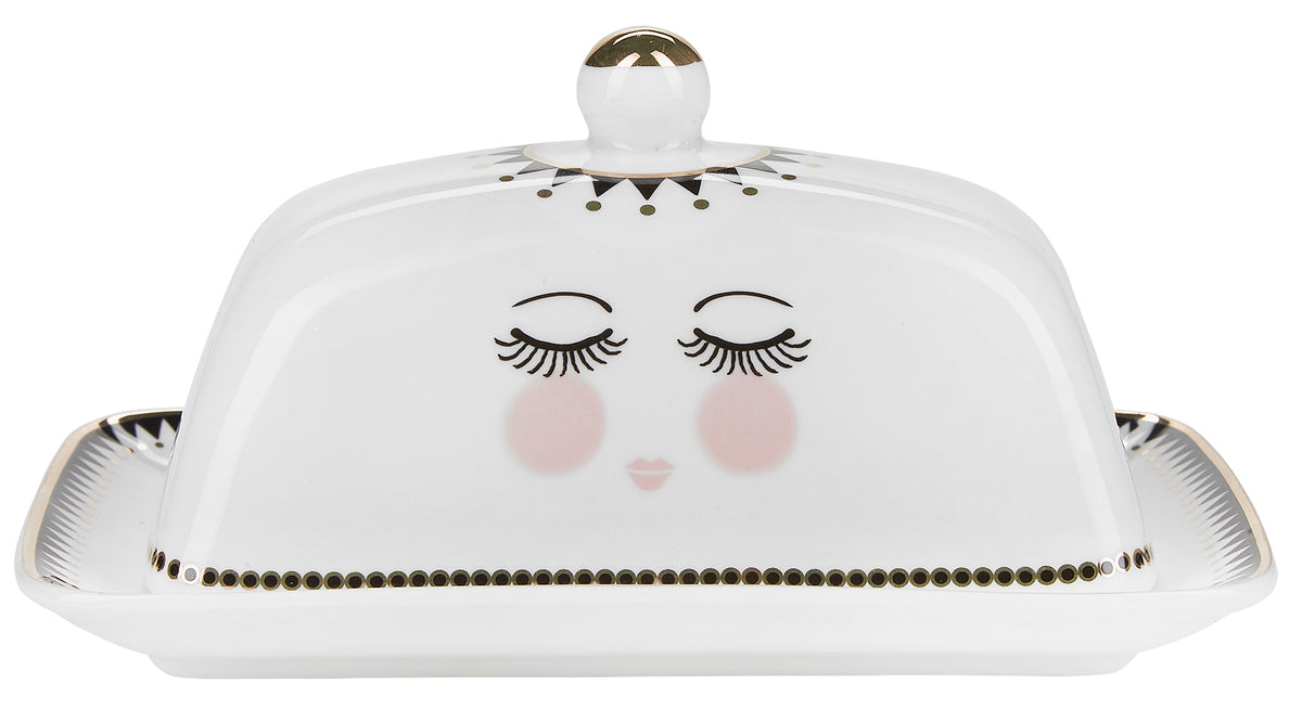 Miss Etoile Closed Eyes Butter Dish