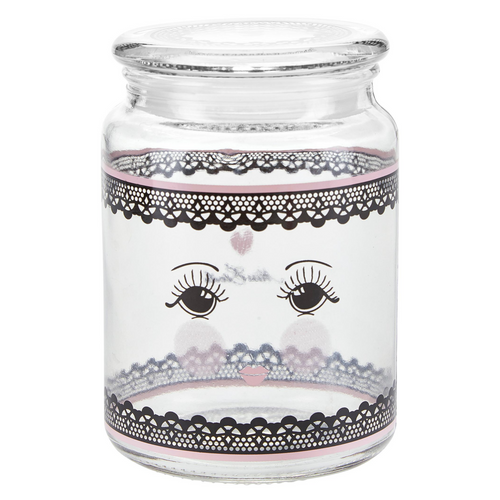 Miss Etoile Open Eyes Lace Jar Glass - SAK Home