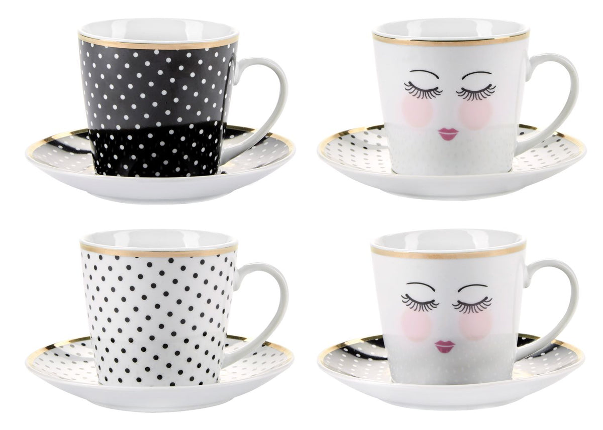 Miss Etoile Closed Eyes and Dots Espresso Set