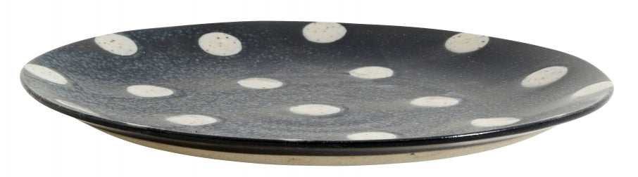 Grainy Plate - Dark Blue with Dots