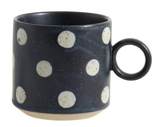 Grainy Cup - Dark Blue with Dots