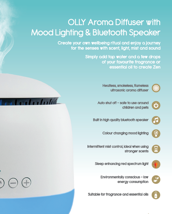 Olly White Diffuser - Perfect Inner balance and aids restful sleep