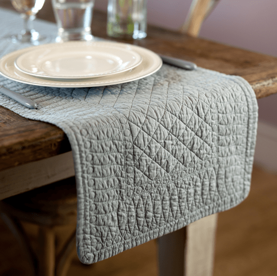 Mary Berry Signature Cotton Table Runner in Grey - SAK Home