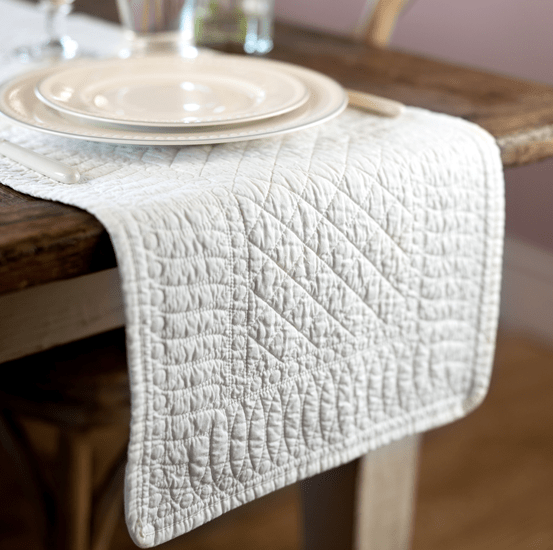 Mary Berry Signature Cotton Table Runner in Ivory - SAK Home